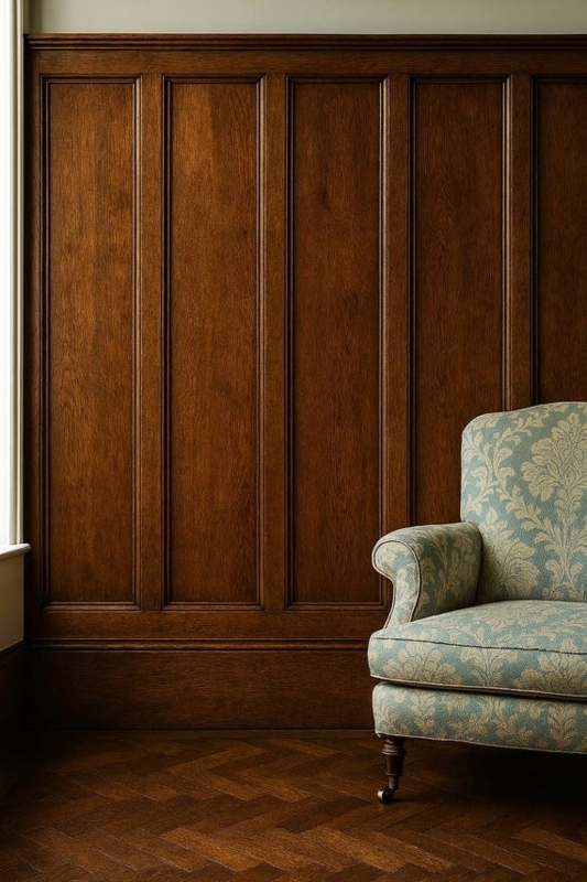 Wall Paneling Recessed Panels Grid Pattern Antique Wax Traditional