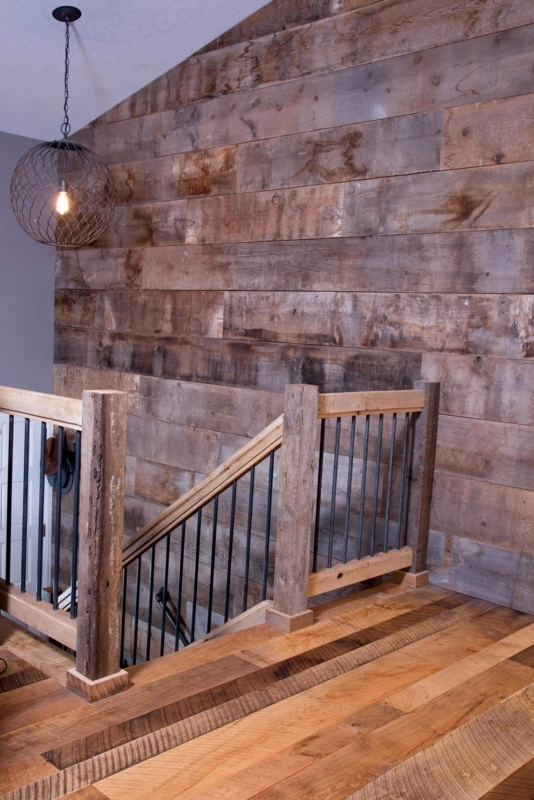 Wall Paneling: Reclaimed Barn Wood Covering with Multi-Tonal Weathered Patina