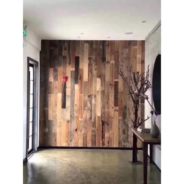 Wall Paneling: Set of 6 Weathered Multi-Toned Planks for Rustic Interiors