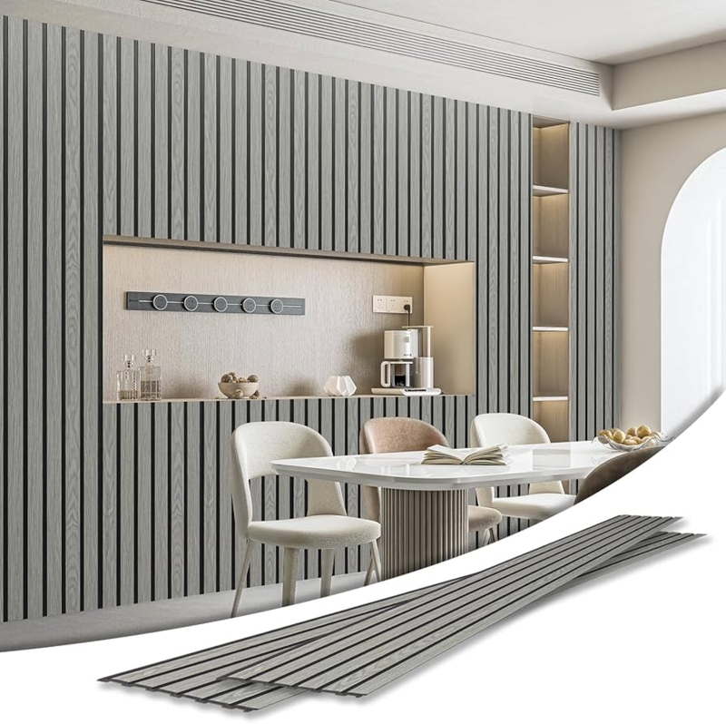 Wall Paneling Six Grid Design Ash Finish Structured Wainscoting