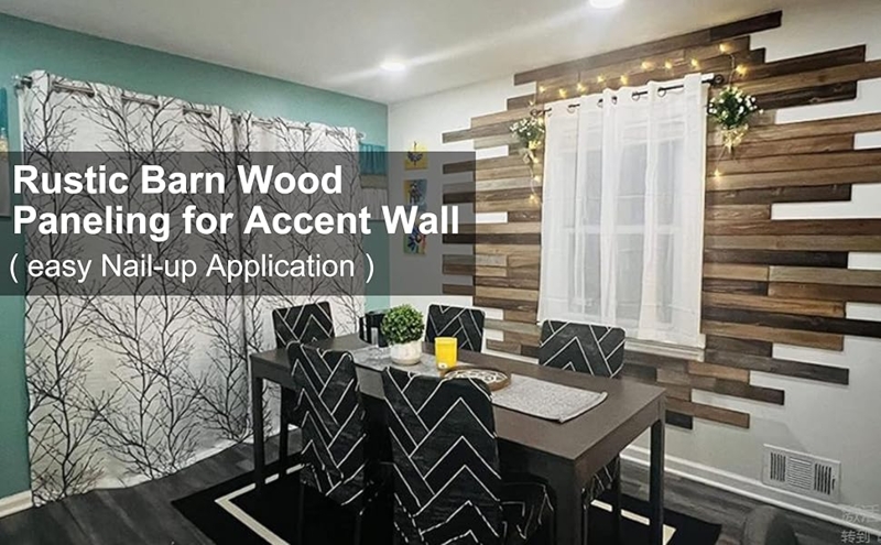 Wall Paneling, Variable Tones Distressed Brown Gray Planks
