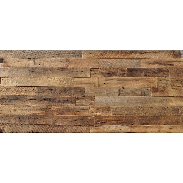Wall Paneling: Varying Length Solid Hardwood Planks with Reclaimed Texture