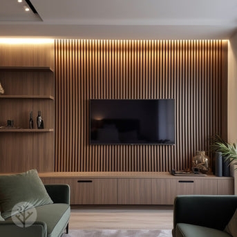 Wall Paneling Vertical Slats Natural Finish Scandinavian Acoustic