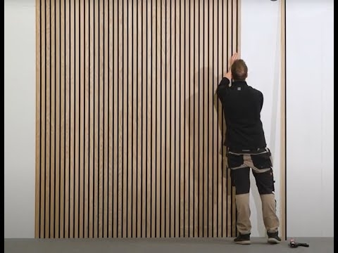 Wall Paneling, Wood on Black Backing Acoustic Slat Wall