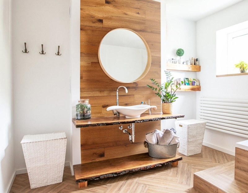 Wall Panels Almond Finish Vertical Planks Staggered Joints