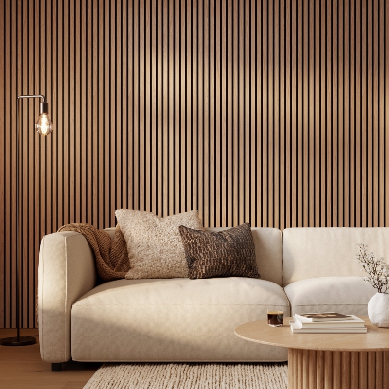 Walnut Wall Paneling Linear Wood Slat Accent