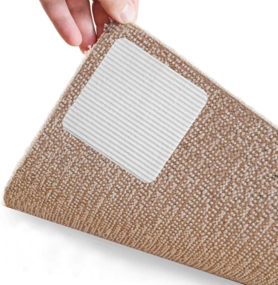 Washable Rug Pad Grippers Ultra Thin Black Adhesive Set