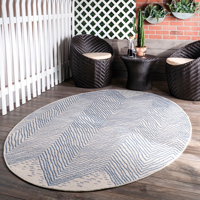 Wavy Chevron Outdoor Area Rug Flatweave Coastal Decor.