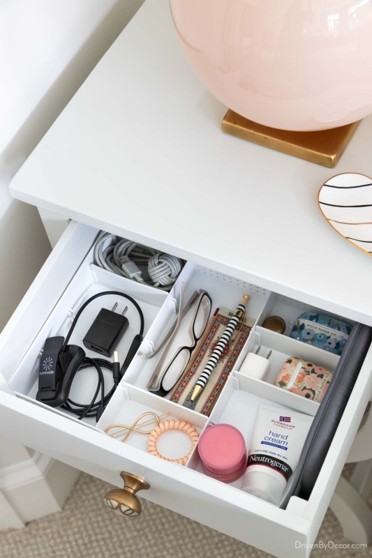 White Compartmentalized Drawer Organizer for Essentials