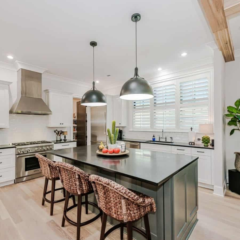 White Kitchen Cart with Wood Top for Small Space Prep