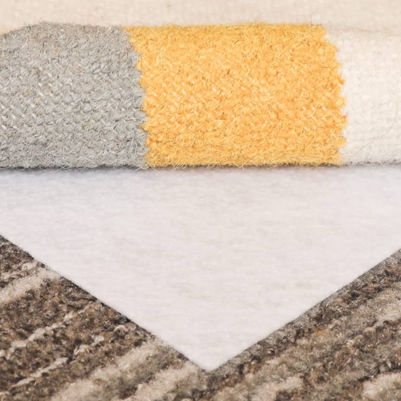 White Mesh Non-Slip Rug Pad for Carpet, Low Profile Grid Grip