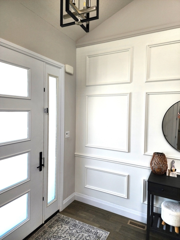 White Picture Frame Wall Molding Kit DIY Accent with Chair Rail