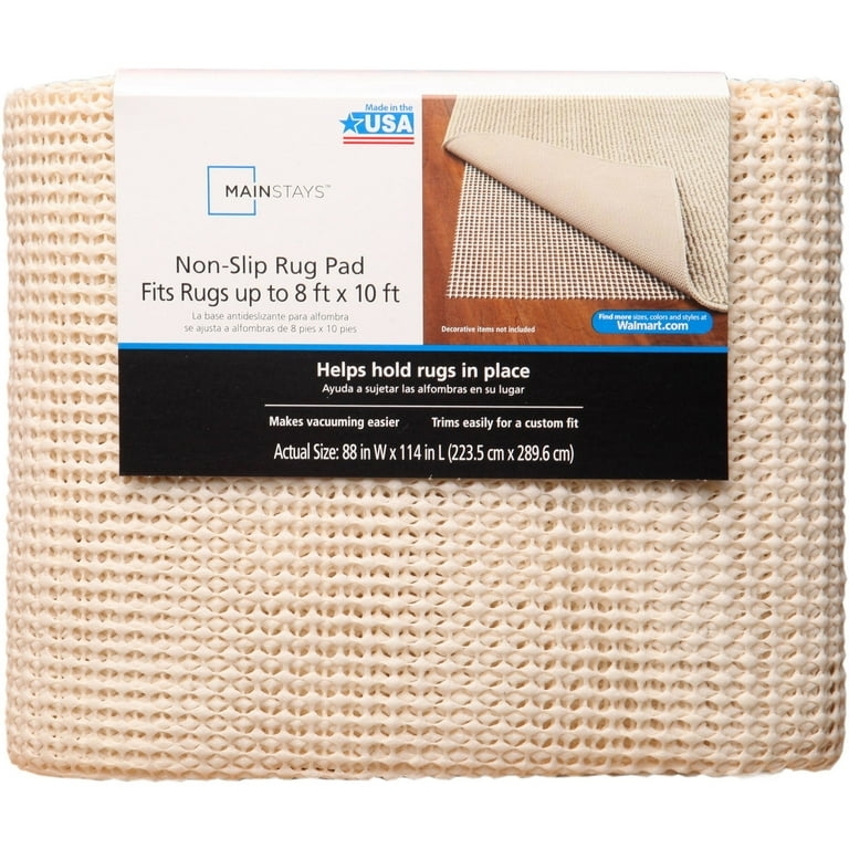 White Rolled Mesh Rug Pad, Easy to Cut Open Weave Anti-Slip Underlay
