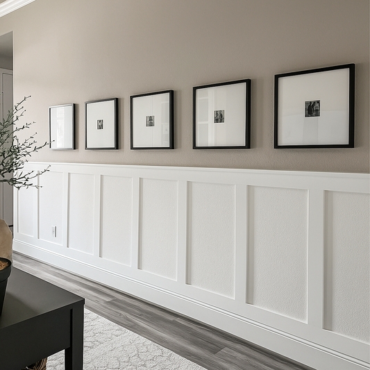White Shaker Style Wall Paneling Architectural Recessed Grid