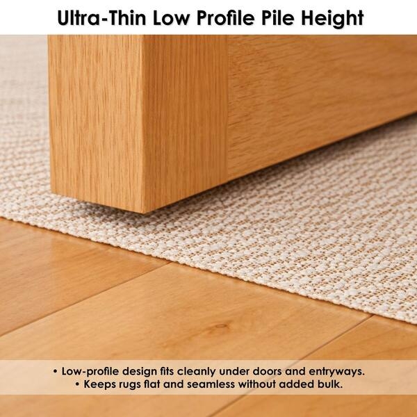 White Waffle Rug Pad Mesh Weave Low Profile Underlay