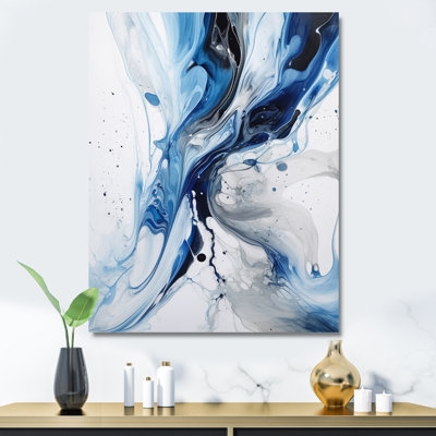 Abstract Canvas Art with Ethereal Fluid Swirl Pattern for Entryway