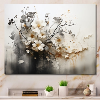 Abstract Floral Wall Art 3D Texture High Contrast Bohemian Decor