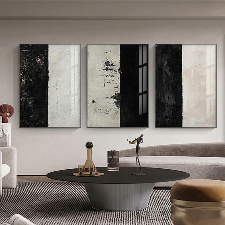 Abstract Triptych Wall Art: Color Block Canvas
