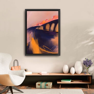 Abstract Wall Art Framed Sunset Palette Arched Forms | Vibrant Decor