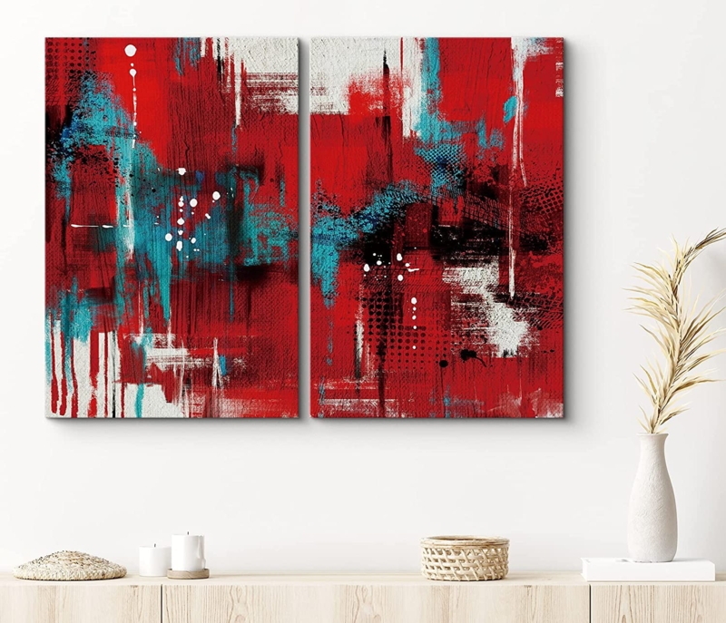 Abstract Wall Art Set Diptych Industrial Modern Grunge Texture