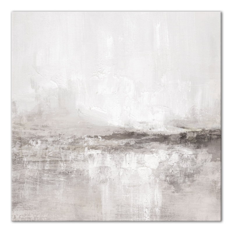 Abstract Wall Art Square Canvas Impasto Horizontal Banding
