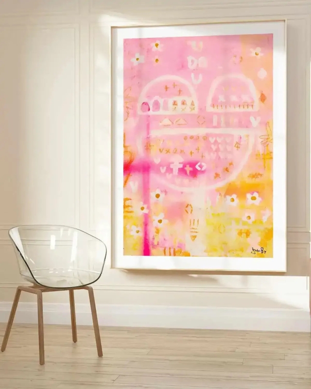 Abstract Wall Art Whimsical Oversized Print Colorful