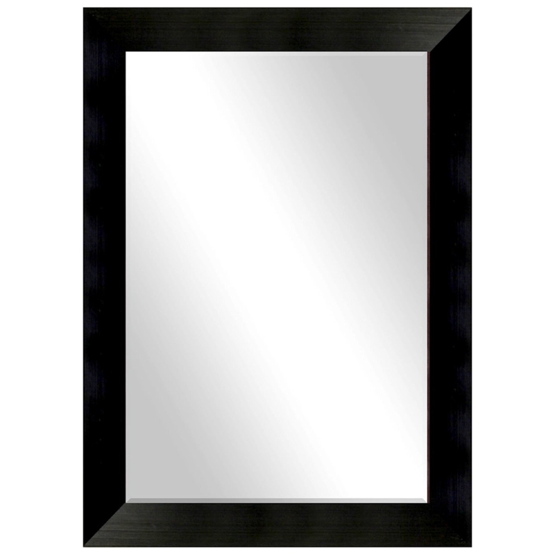 Accent Mirror Subtle Wood Grain, Textured Black Wood Grain Mirror