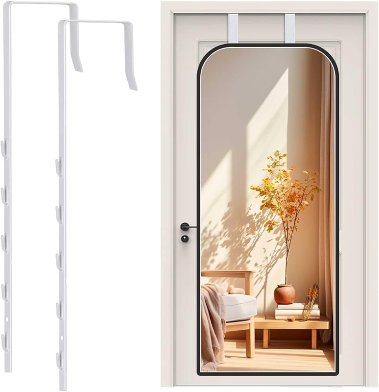 Adjustable Mirror Hangers White Metal Over The Door Hooks