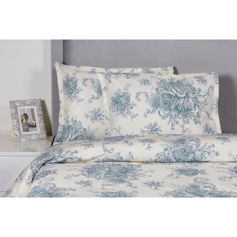 Airy Duvet Cover Set featuring Button Closure Pastoral Print Bedding