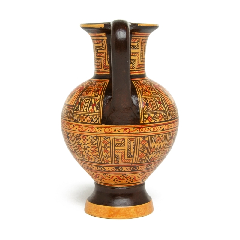 Amphora Vase Mini Hand Painted Geometric Terracotta Greek