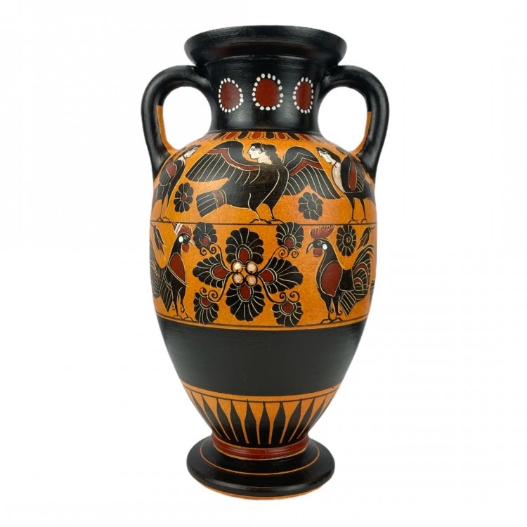 Amphora Vase Siren Illustrations Chalcidian Style Pottery Decor