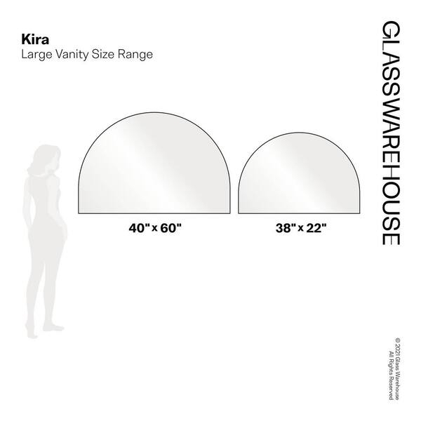 Arched Bathroom Mirror with Flat Base, Oversized Contemporary Style