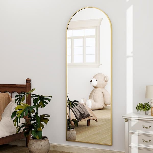 Arched Full Length Mirror, Minimalist Silhouette with Thin Metal Frame