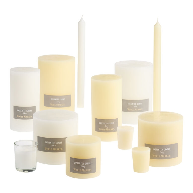 Assorted Ivory & White Candle Set with Varied Heights