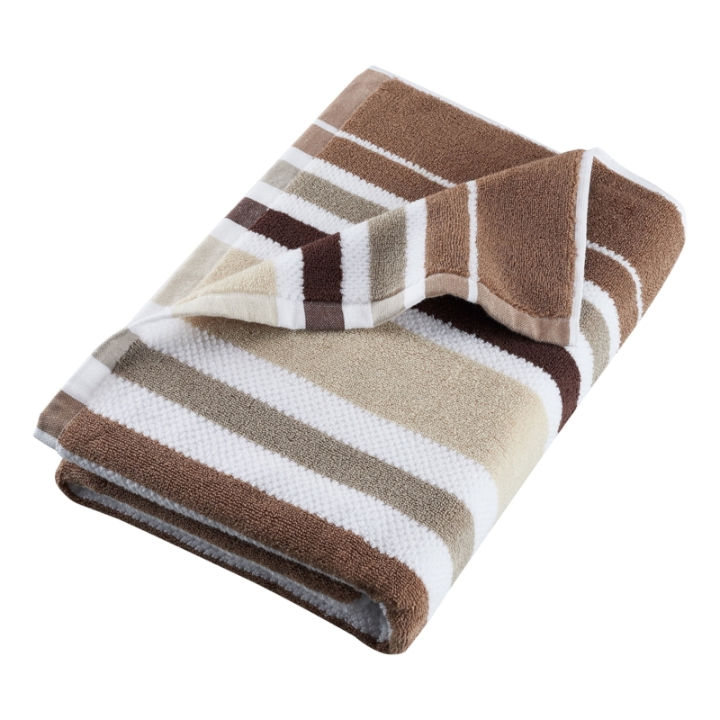 Bath Sheet in Acorn Hue with High-Low Pile Texture, Cotton-Like