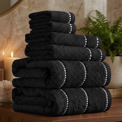 Bath Towel, Cream Color Honeycomb Texture for Spa Style Linens
