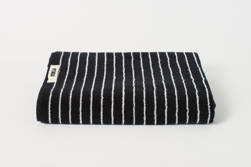 Bath Towel in Scandinavian Minimalist Style, Woven Texture
