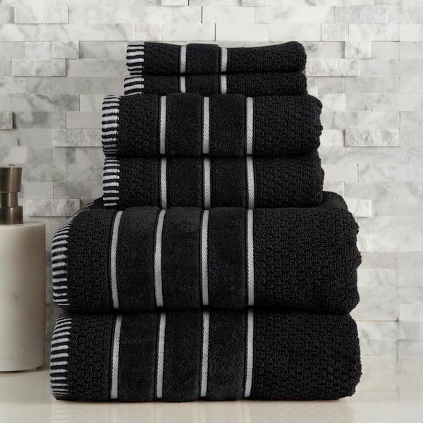 Black Striped All Bath Towels