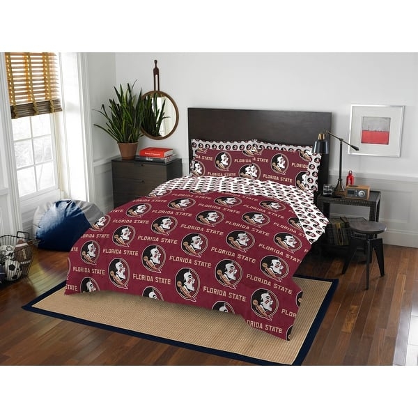 Bed In A Bag Collegiate Diagonal Stripes Scarlet Accents