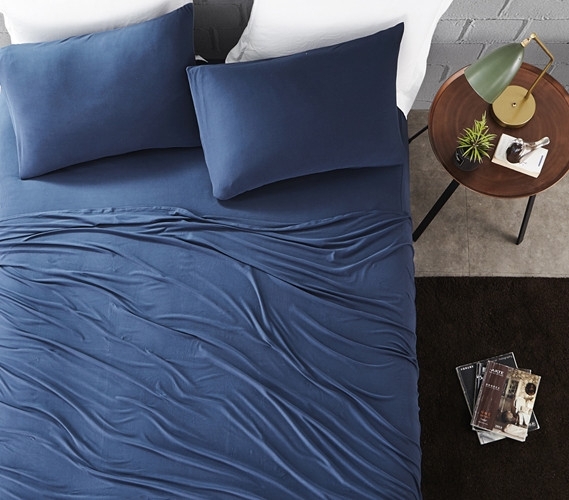 Bed Sheet Set in Nightfall Navy with Matching Pillowcases