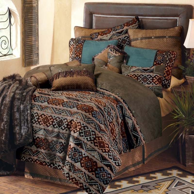 Bedding Set Earth Tone Tribal Geometric Pattern Rustic Lodge Style