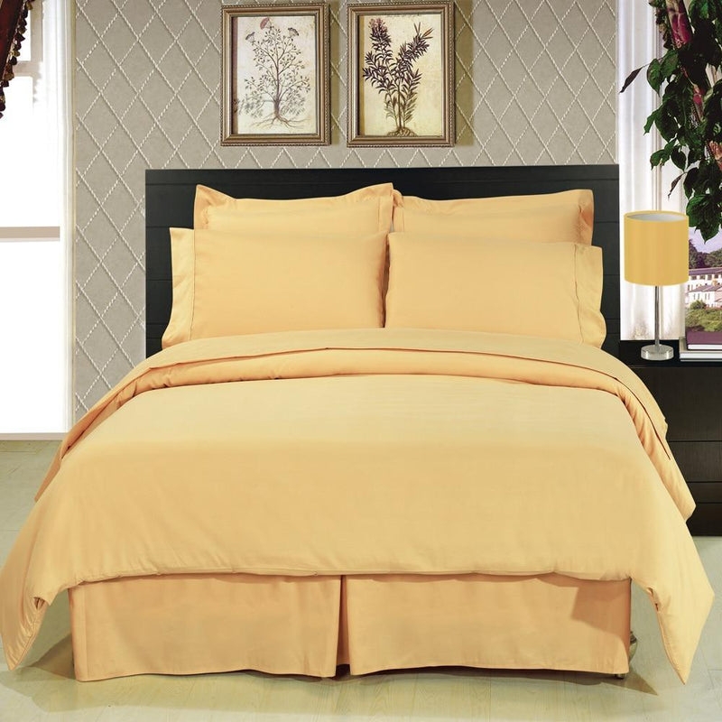 Bedding Set Gold Microfiber Matte Finish Traditional Warm Tone