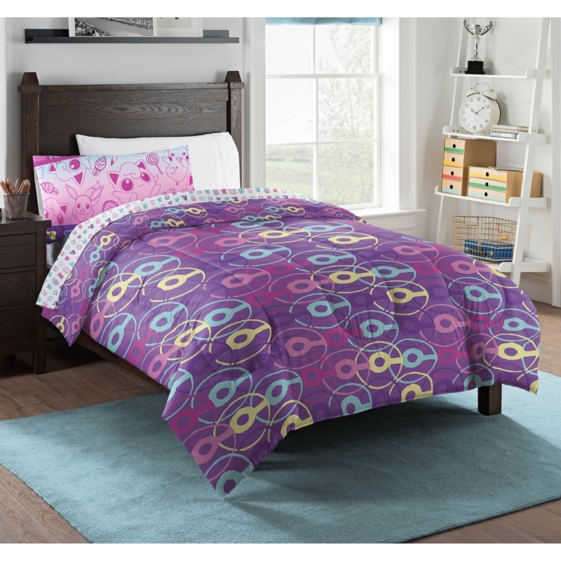 Bedding Set: Playful Pokemon Theme Vibrant Graphics Kids Comforter