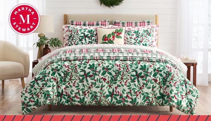 Bedding Set Reversible Canine Motif Tartan Pattern Animal Print