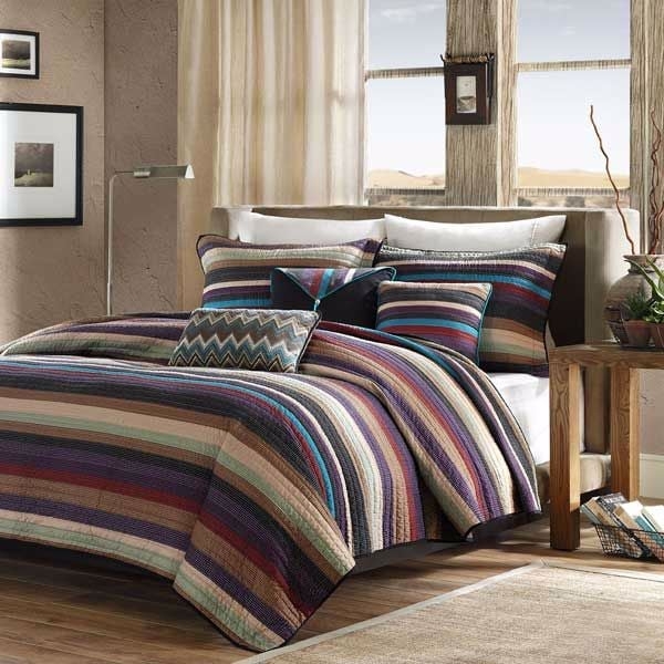 Bedding Set Rustic Woodland Motif Print Lodge Style Decor