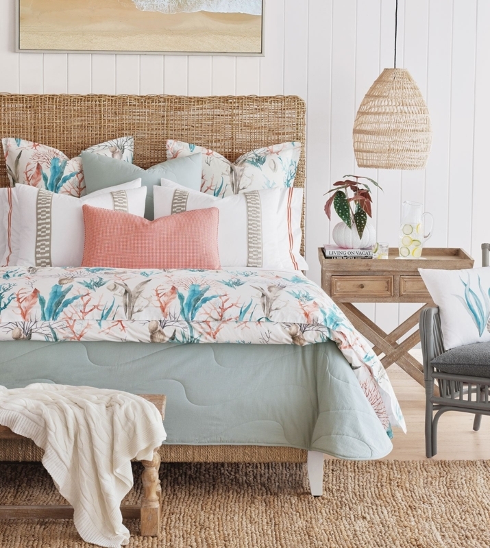 Bedding Set Watercolor Coral Reef Bedding with Vibrant Coral Accents