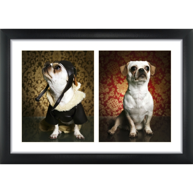 Black Double Opening Picture Frame with White Matting