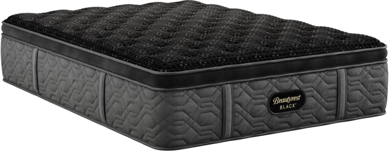 Black Tufted Pillow Top Mattress Charcoal Hexagonal Quilting