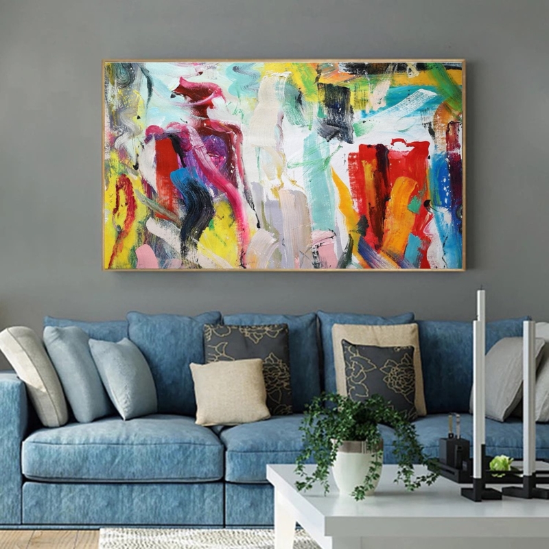 Bold Abstract Art Decor featuring Expressive Gestural Brushwork