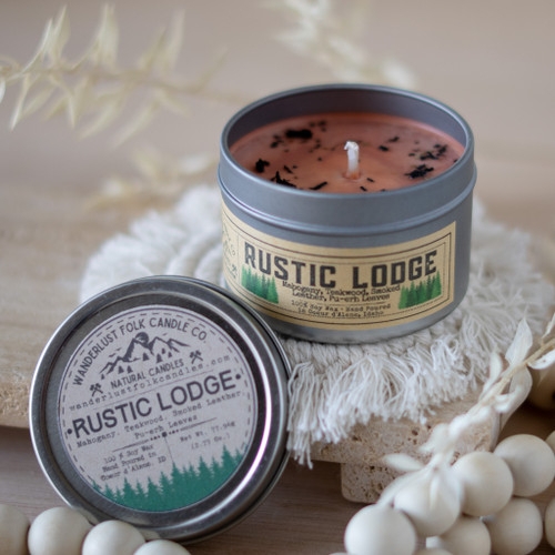 Botanical Infused Soy Candle Tin with Peach Wax and Brushed Lid